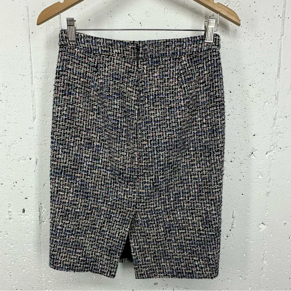 J Crew Women’s size 0 No 2 Black & White Tweed Pencil Skirt